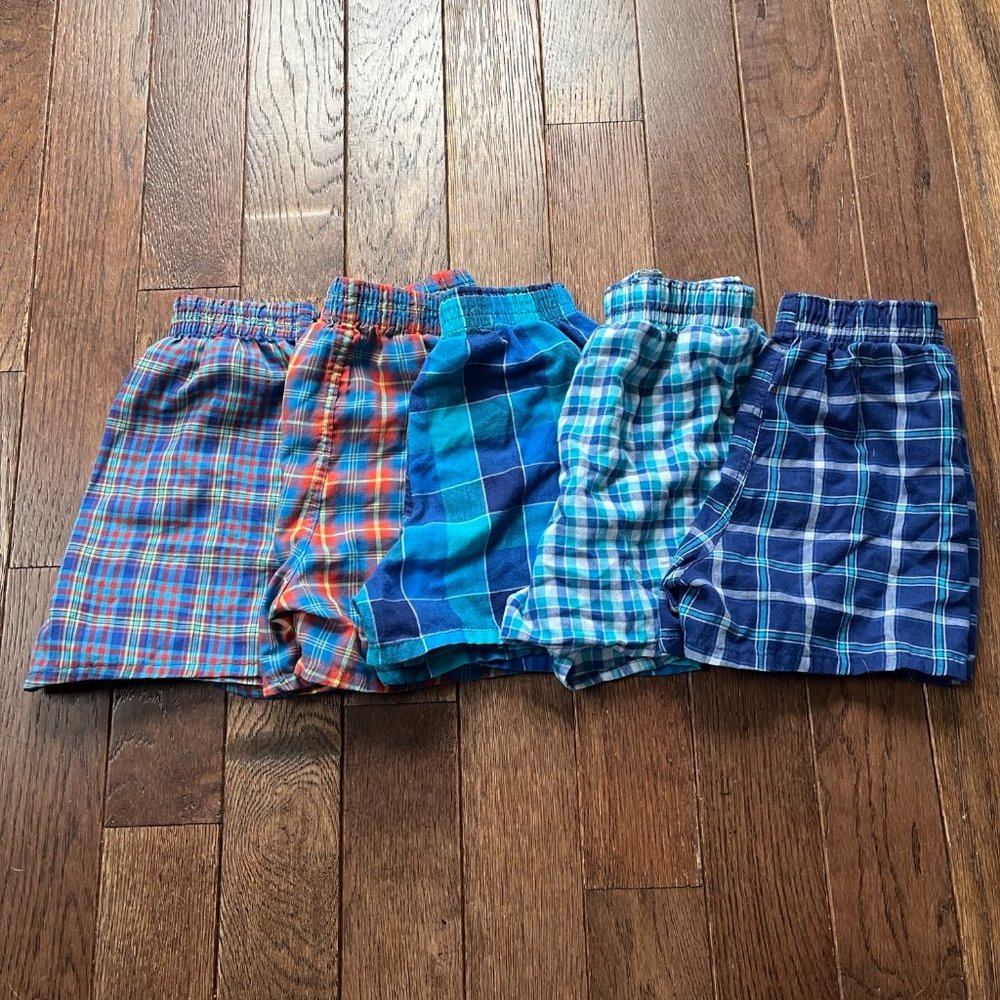 Boy's Sleep Shorts Pajamas Boxers Hanes Fruit Of The Loom Size 6 Small 5 Pairs